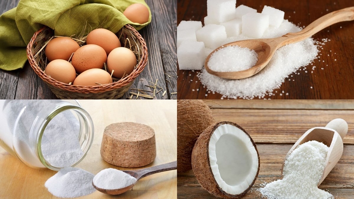 Nguyên liệu đơn giản làm bánh dừa tại nhà không cần lò nướng