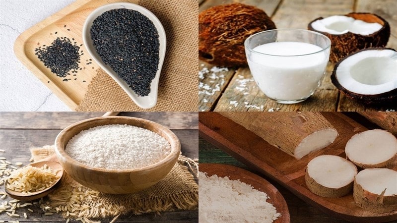 Nguyên liệu làm bánh tráng dừa